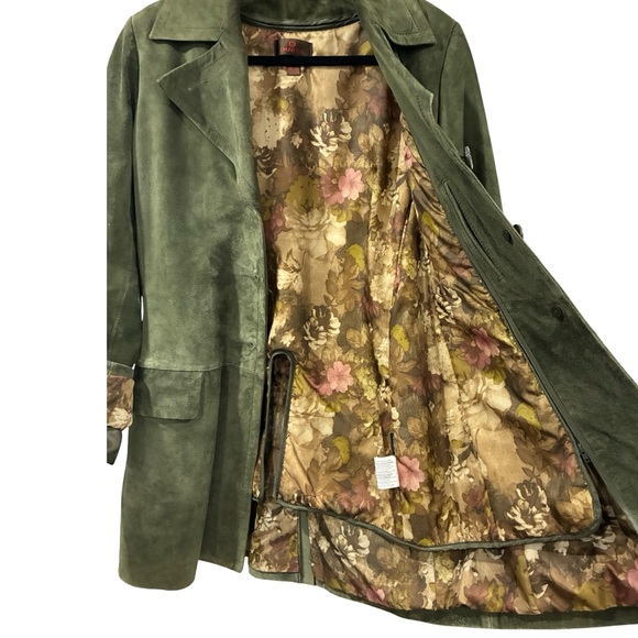 [s] DANIER Vintage Olive Suede Coat w/ Zip-Out Liner – Women’s Small like new - Picture 8 of 10